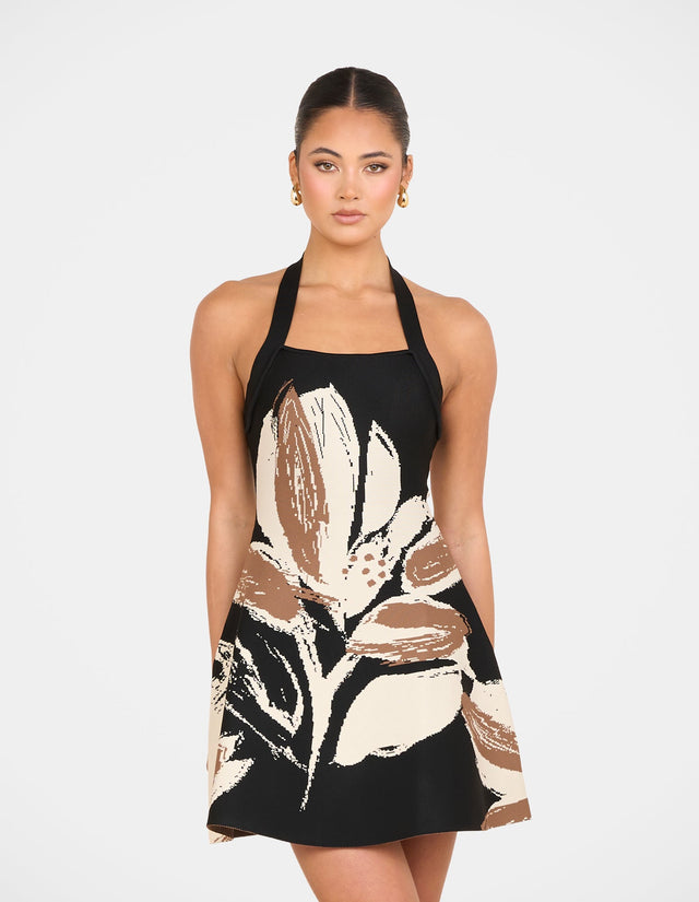 Aislyn Halter Knit Mini Dress