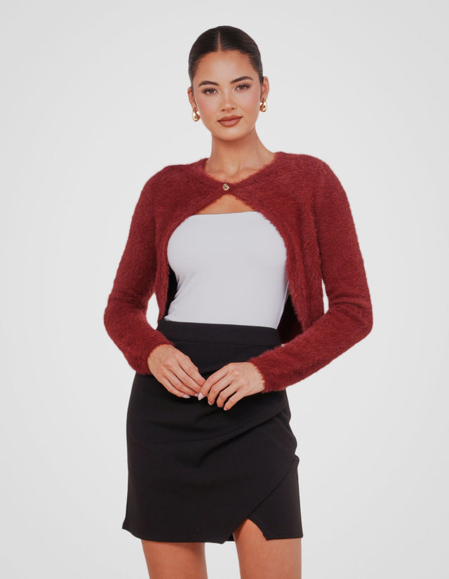 Minxy Fluffy Knit Bolero