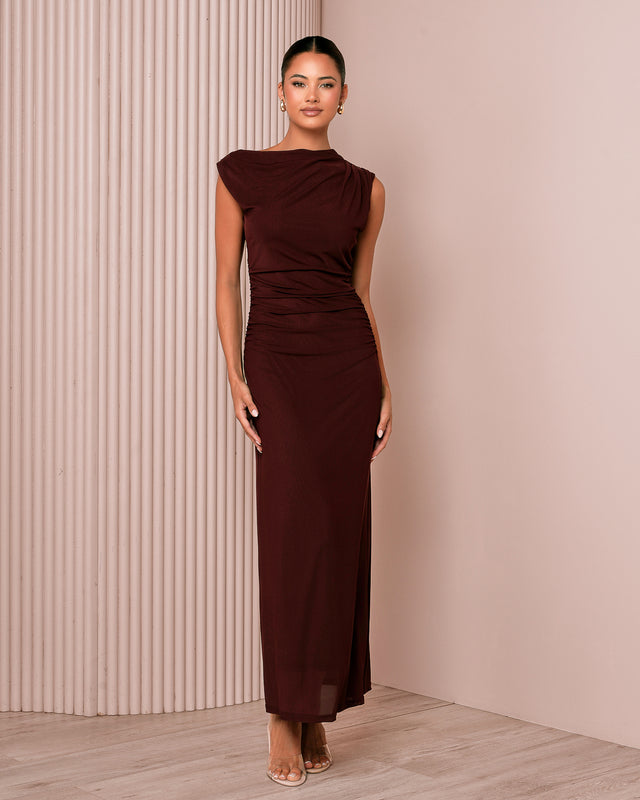 Pru Off Shoulder Mesh Dress