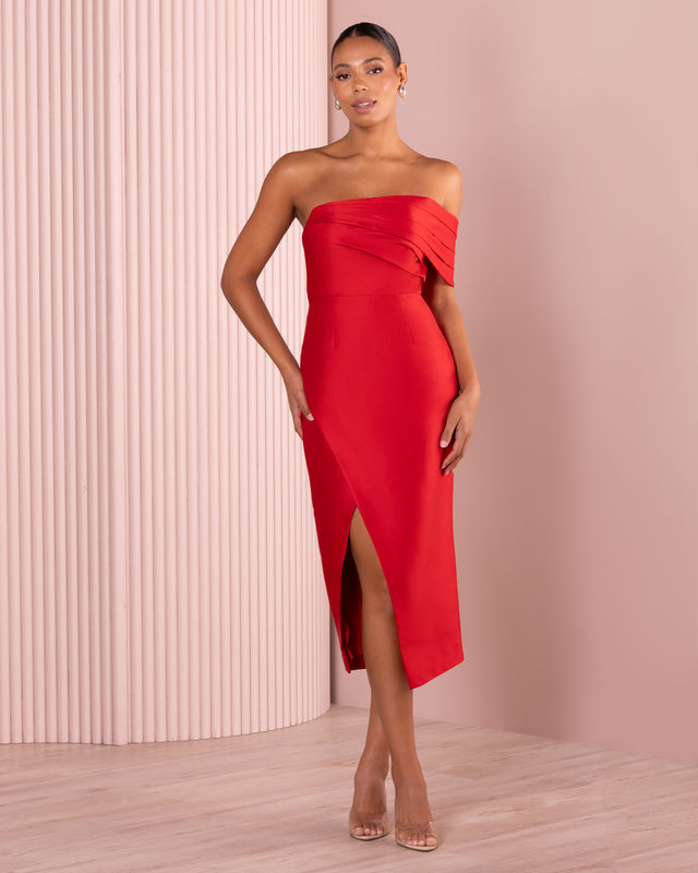 Lizzy Off Shoulder Midi Dress