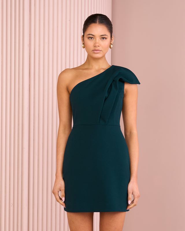Sage One Shoulder Mini Dress