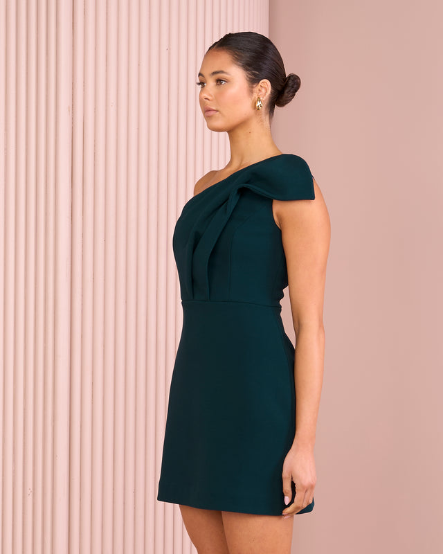 Sage One Shoulder Mini Dress