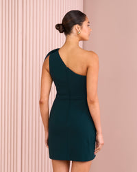 Sage One Shoulder Mini Dress