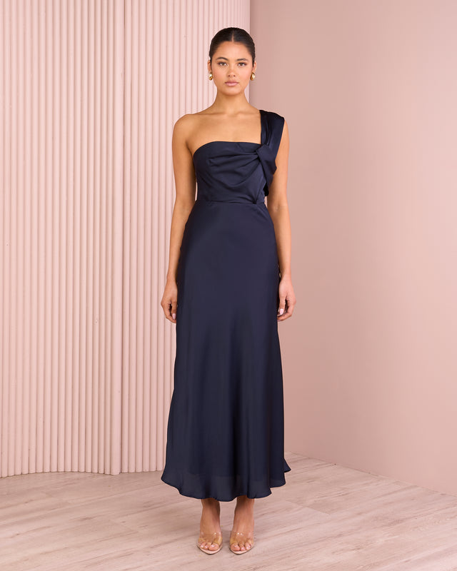 Bisset One Shoulder Drape Gown