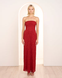 Calista Strapless Lace Gown