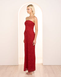 Calista Strapless Lace Gown