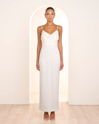 Aster Cowl Neck Beaded Gown