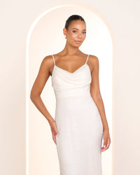 Aster Cowl Neck Beaded Gown