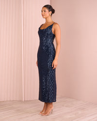 Unna Cowl Sequin Maxi Dress