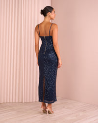 Unna Cowl Sequin Maxi Dress