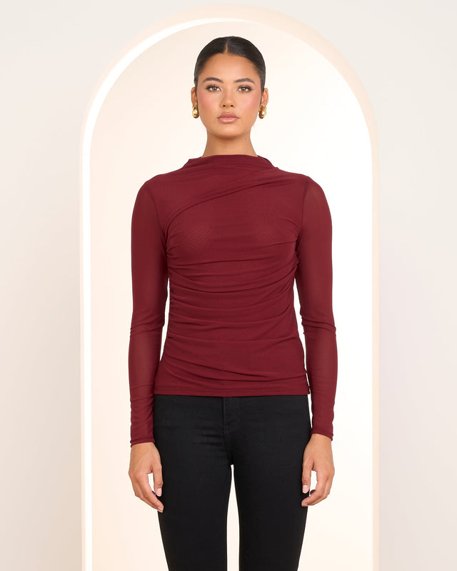 Camille Gathered Knit Top