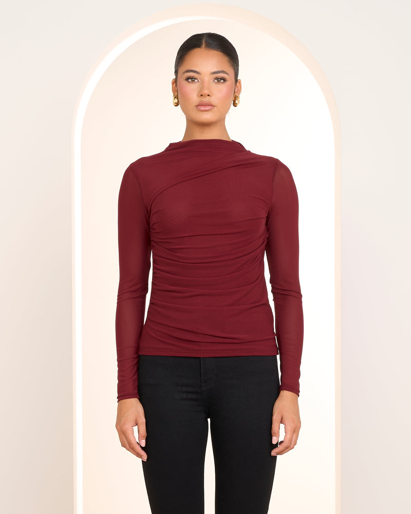 Camille Gathered Knit Top