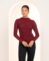 Camille Gathered Knit Top