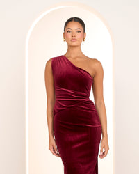 Page One Shoulder Velvet Gown