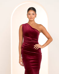 Page One Shoulder Velvet Gown