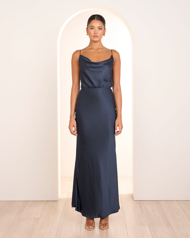 Zayla Draped Satin Gown