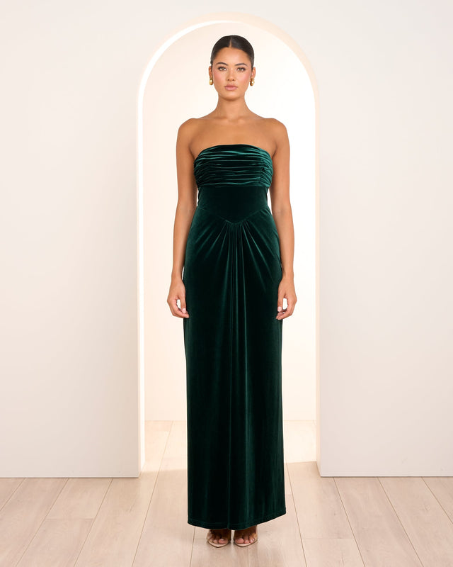 Vally Strapless Velvet Gown