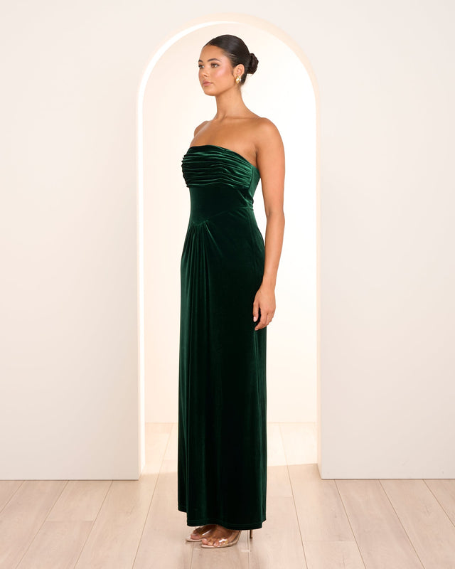 Vally Strapless Velvet Gown