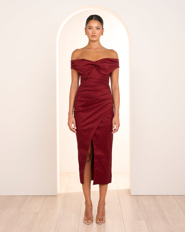 Tiana Off Shoulder Midi Dress