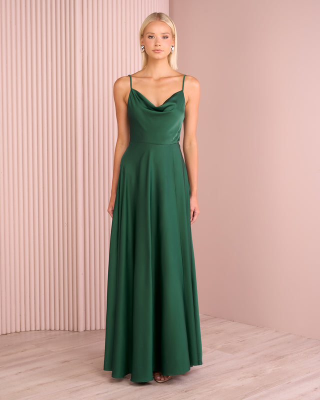 Quinn Cowl Neck Satin Gown