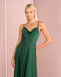 Quinn Cowl Neck Satin Gown