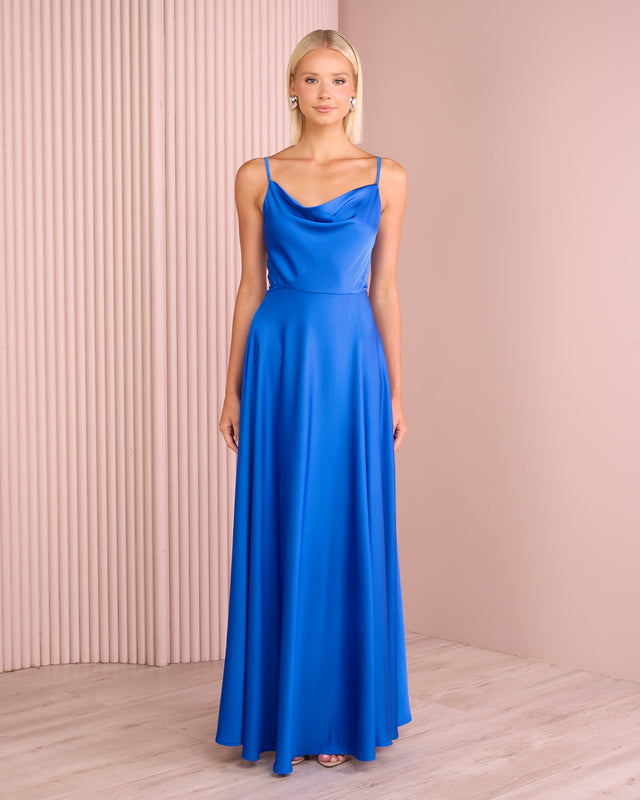 Quinn Cowl Neck Satin Gown