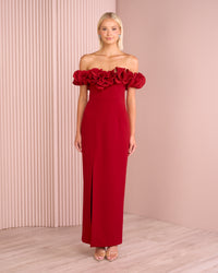Farley Frill Off Shoulder Gown