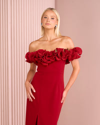 Farley Frill Off Shoulder Gown