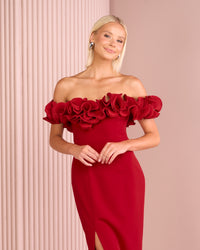 Farley Frill Off Shoulder Gown
