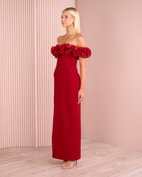 Farley Frill Off Shoulder Gown