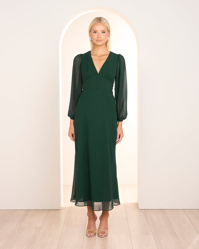 pilgrim green dress Pilgrim Mallory Midi Dress - Emerald Green Us 4 Aus 8 | Color: Green | Size: 4