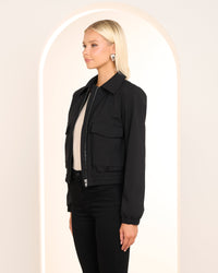 Nora Cropped Bomber Jacket