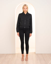 Nora Cropped Bomber Jacket