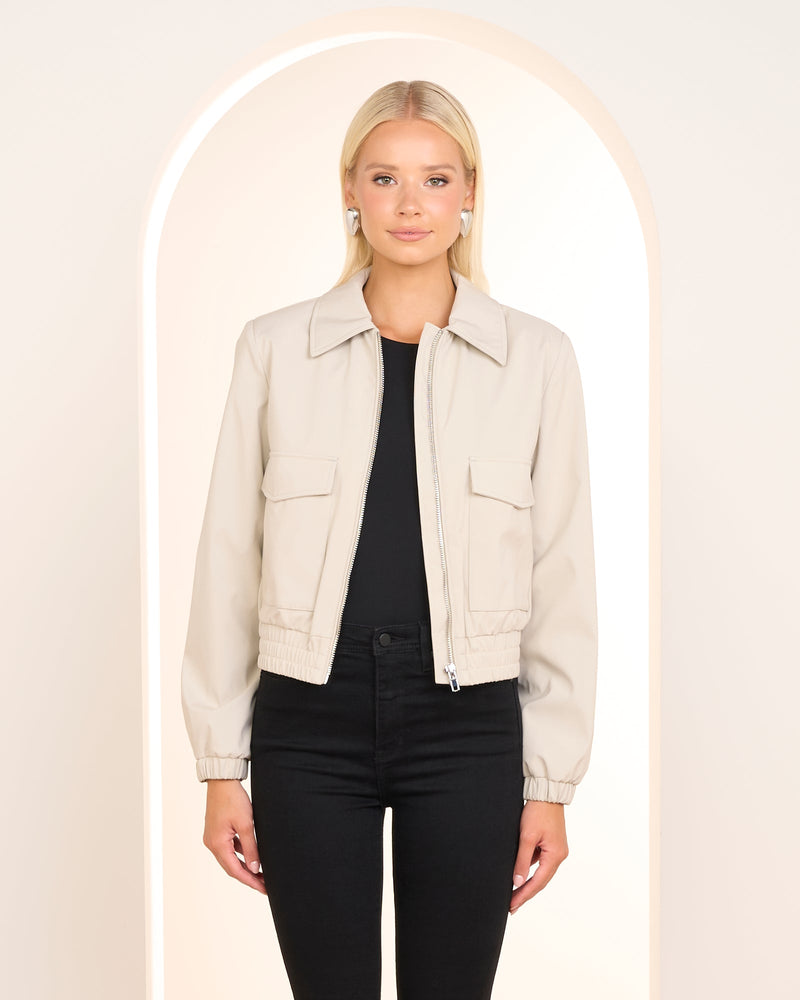 Nora Cropped Bomber Jacket