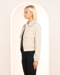 Nora Cropped Bomber Jacket
