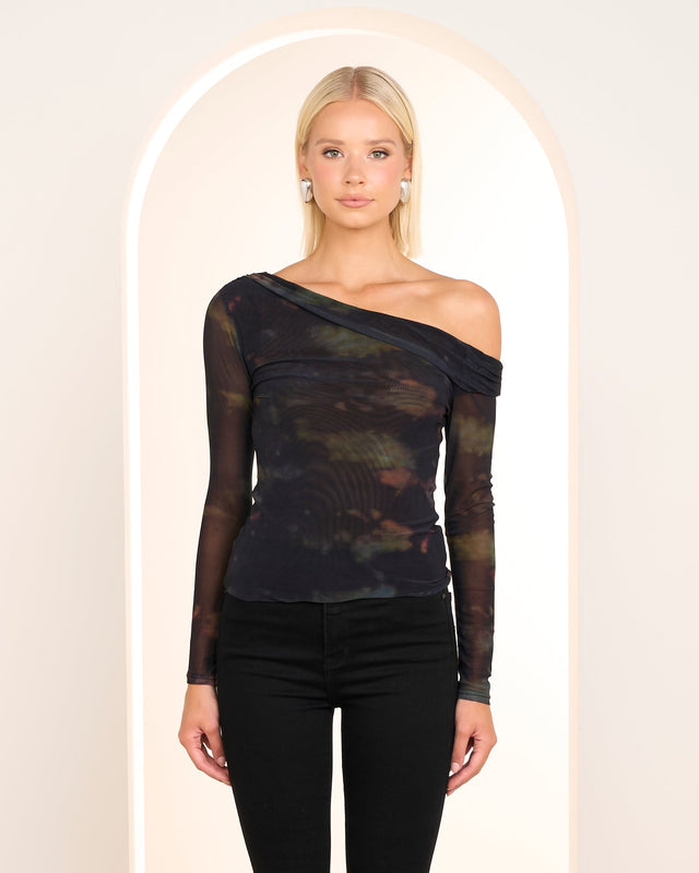 Kaly Asymmetric Neck Top