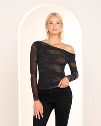 Kaly Asymmetric Neck Top