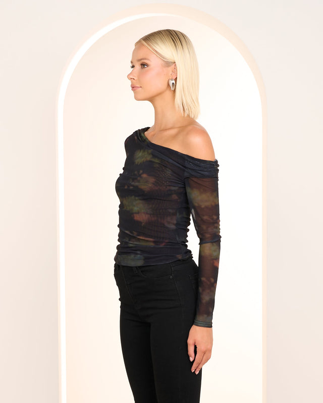 Kaly Asymmetric Neck Top
