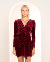 Kenna Wrap Velvet Mini Dress