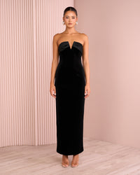 Monroe Plunge Strapless Gown