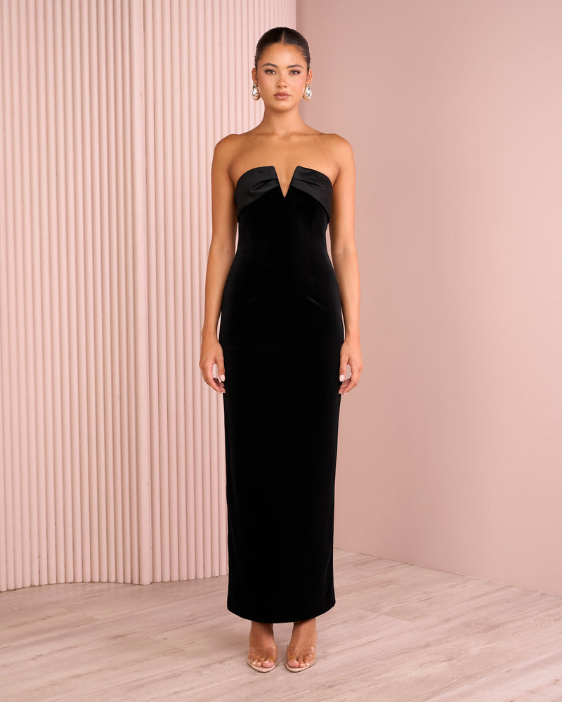 Monroe Plunge Strapless Gown