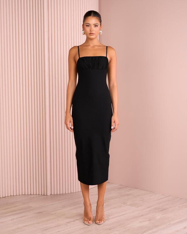 Psyche Ruched Bust Midi Dress
