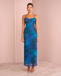 Maverick Cowl Neck Mesh Dress