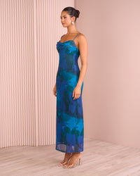 Maverick Cowl Neck Mesh Dress