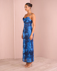 Normani Cowl Neck Mesh Dress