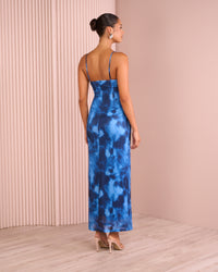 Normani Cowl Neck Mesh Dress