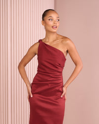 Cadie One Shoulder Midi Dress