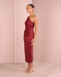 Cadie One Shoulder Midi Dress