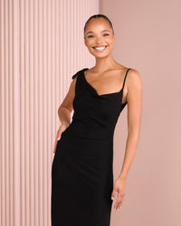 Umah Cowl Neck Mesh Dress