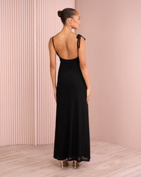 Umah Cowl Neck Mesh Dress